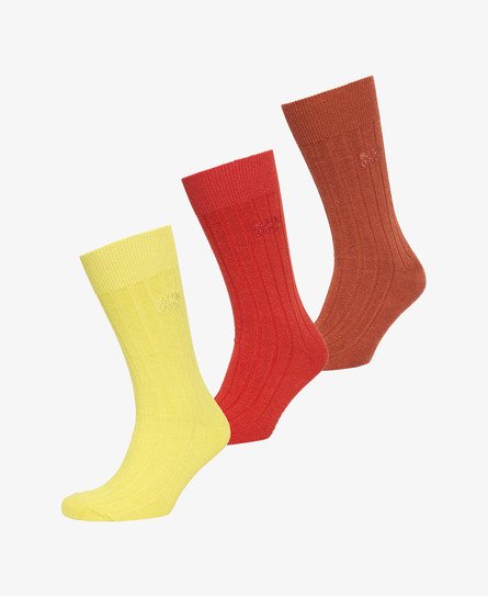 Lot de 3 paires de chaussettes Core unisexe côtelées - coton bio