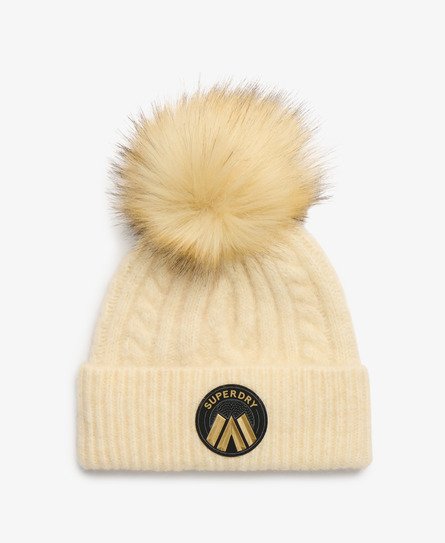 Luxe gebreide beanie met kabelpatroon