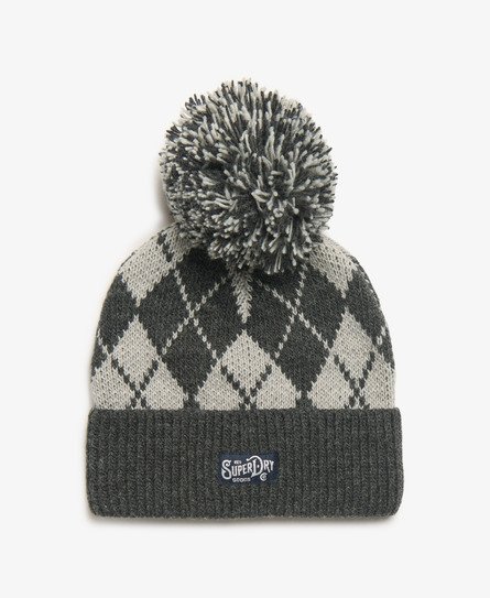 Patterned Knitted Beanie Hat