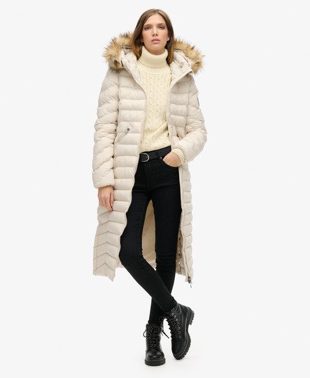 Fuji Faux Fur Hooded Longline Jacket