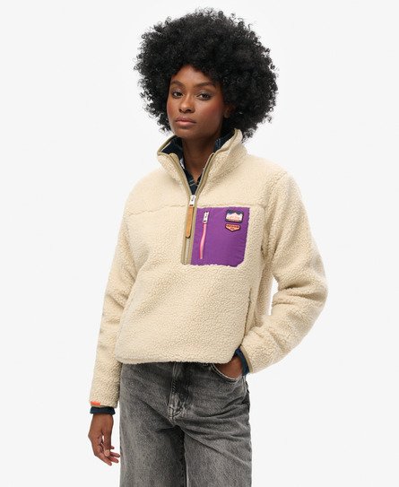 Vintage Retro Half Zip Fleece Jumper