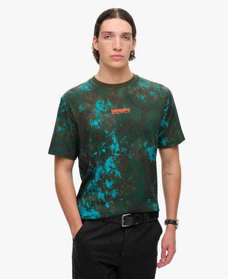 Locker geschnittenes Utility-T-Shirt mit Tarnmuster-Grafik