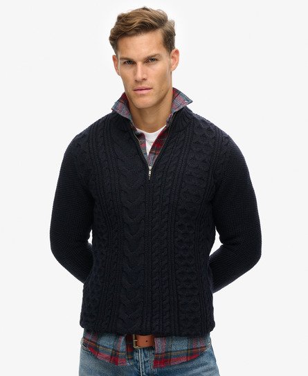 Jacob Cable Knit Half Zip Jumper