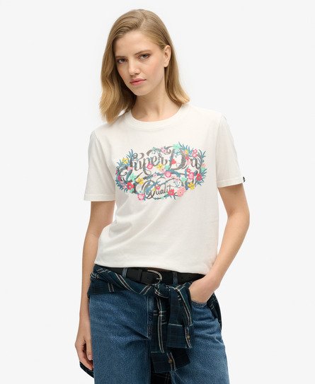 Vintage Floral Script Tee