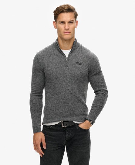 Essential Embroidered Knitted Half Zip Jumper