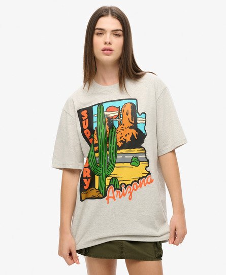 Oversized Travel Postcard Graphic T-Shirt