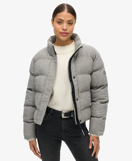 Tweed Puffer Boxy Jacket