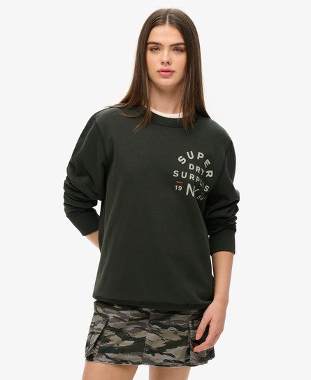 Oversized Surplus Graphic Crew Sweatshirt