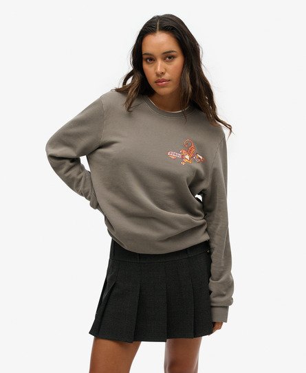 Oversize-Sweatshirt mit Tattoo-Grafik