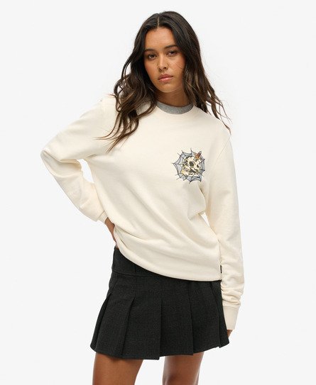 Oversized Tattoo Graphic Sweatshirt