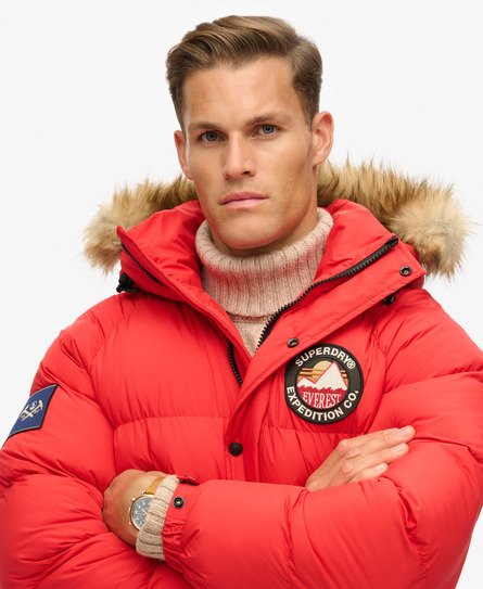 Superdry everest parka red mens clearance
