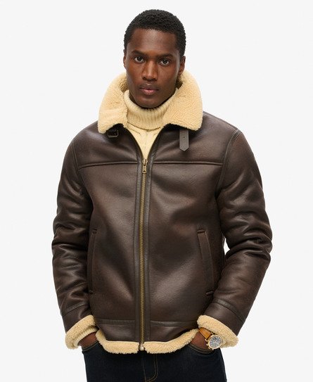 Faux Shearling Aviator Jacket