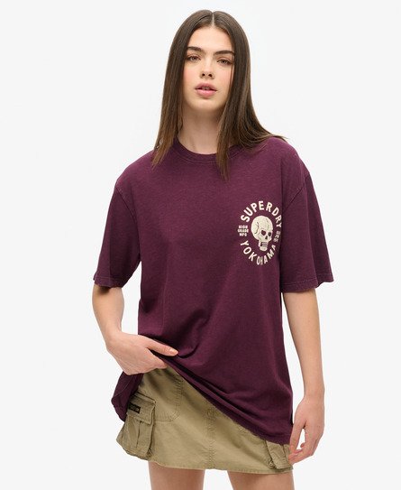 Oversized Biker T-shirt met print