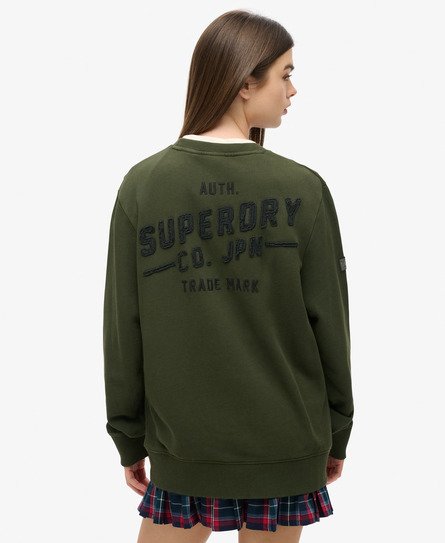 Superdry Vrouwen Oversized Workwear Sweatshirt met Applicatie Groen