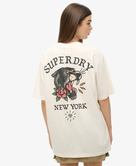 Oversized Tattoo T-shirt met print op de rug