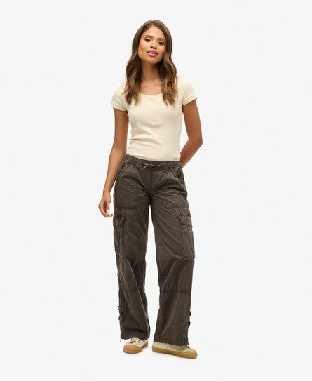 Pantalon cargo taille basse élastique Vintage