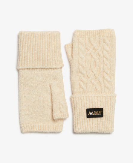 Luxe Handwarmer Handschuhe mit Zopfmuster