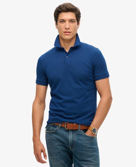 Superdry Mannen Piqué City Poloshirt Blauw