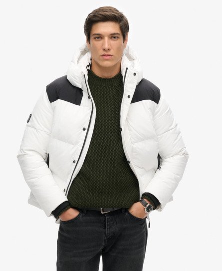 Hooded Box Quilt Puffer Jacket