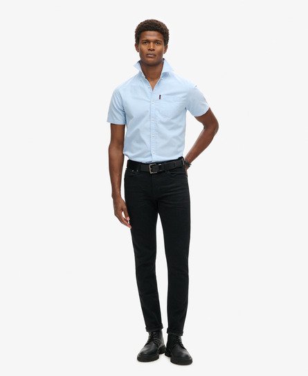 Black jeans blue dress shirt hotsell