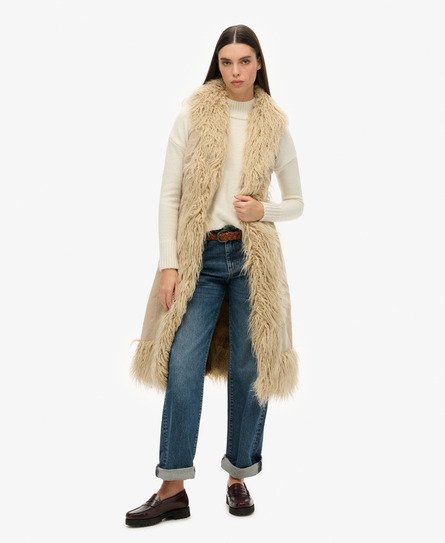 Faux Fur Afghan Long Gilet