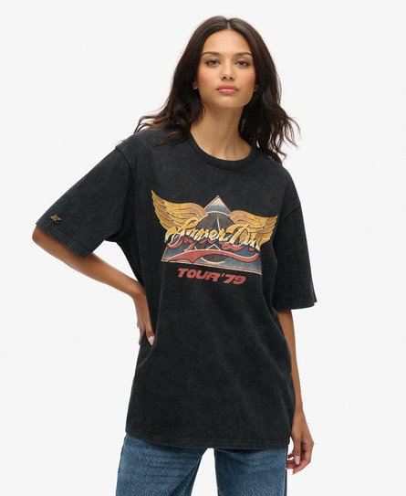 Oversized 70s Rock Graphic Band T-Shirt