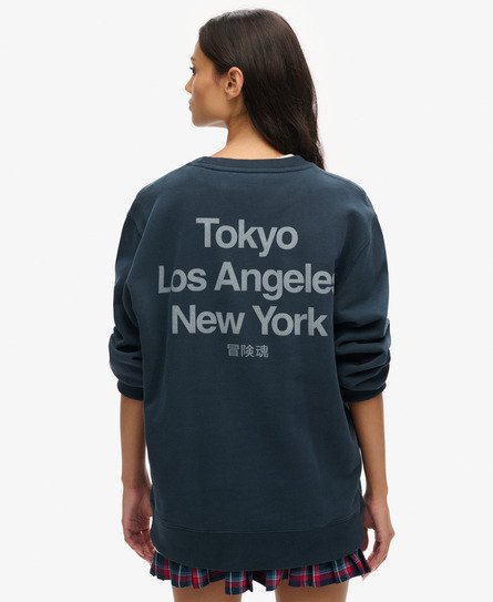 Oversized Core Logo City Loose Crew Sweatshirt