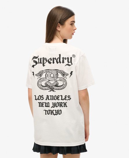 T-shirt Oversize con grafica rétro stile rock