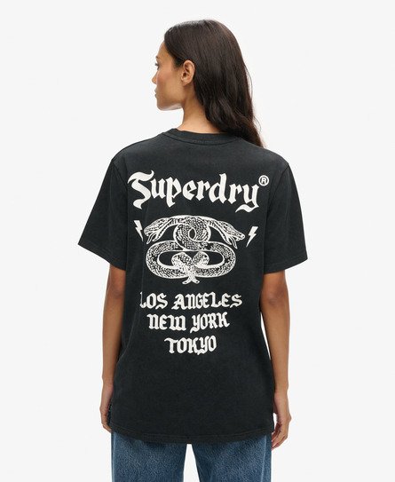 T-shirt Oversize con grafica rétro stile rock