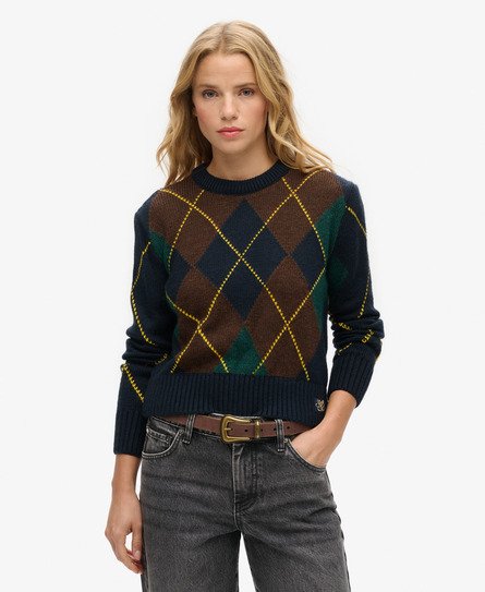 Maglione girocollo con motivo jacquard