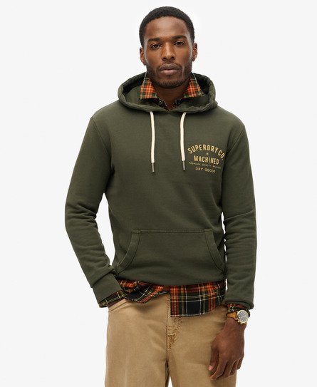 Superdry Men s Workwear Flock Chest Graphic Hoodie