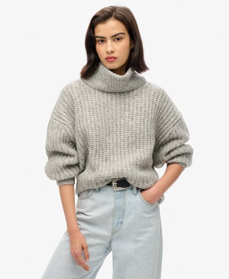 Brushed Rib Slouch Neck Jumper