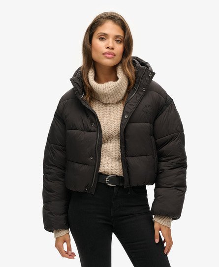 Cropped Cocoon Puffer Jacket