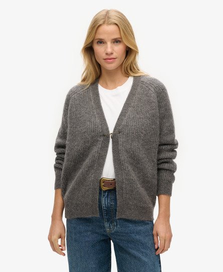 Cardigan i alpaca-blanding