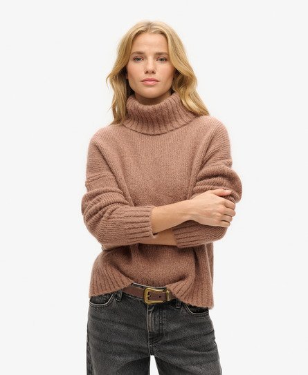 Camel coloured roll neck jumper best sale