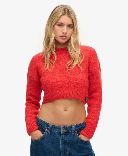 Vintage Textured Crop Knit Jumper