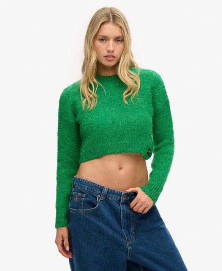 Vintage Textured Crop Knit Jumper