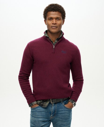 Essential Embroidered Knitted Half Zip Jumper