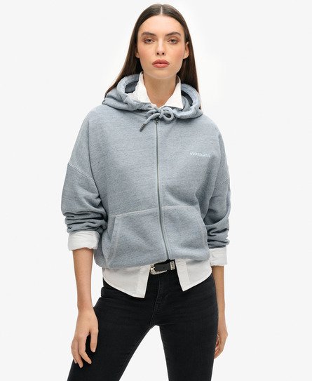 Essential Logo Overdyed Zip Hoodie 