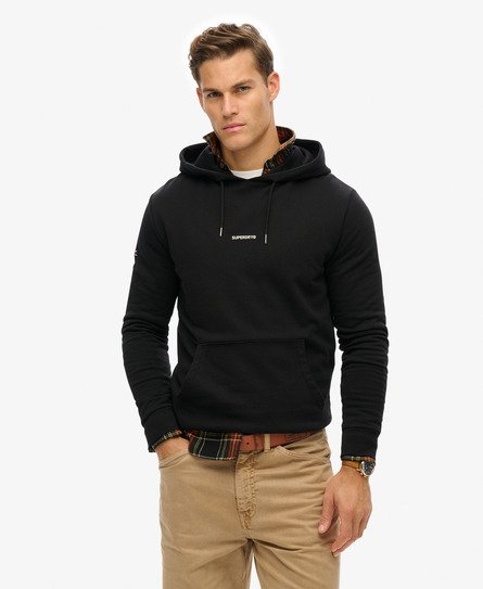 Superdry Mannen Effen Hoodie Zwart