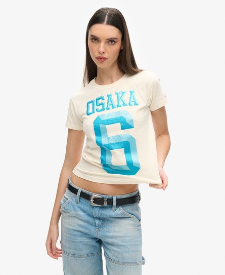 Osaka 6 90s T-shirt met versiering