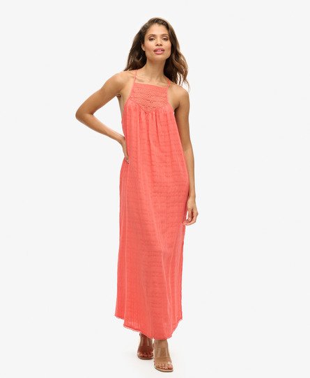 Lace Halter Maxi Beach Dress