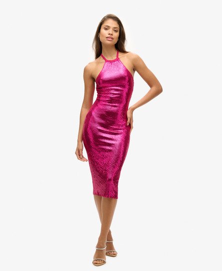 sequin rose magenta