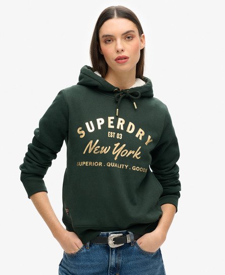 Luxe hoodie met metallic logo