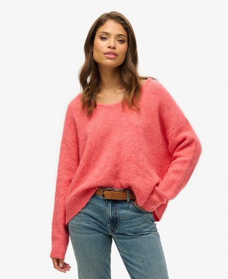 Oversized trui met V-hals