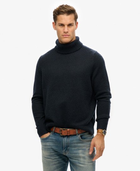 Black roll neck chunky jumper hotsell