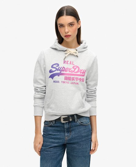 Tonal hoodie met Vintage Logo en grafische print