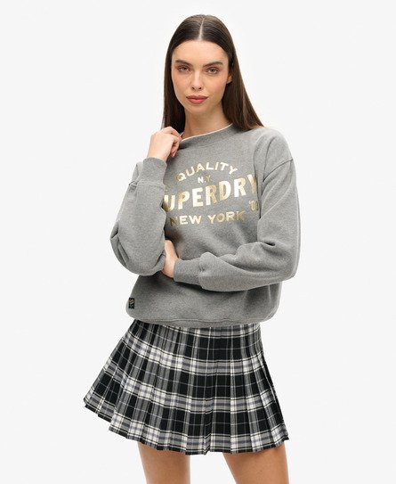 Luxe sweatshirt met metallic logo