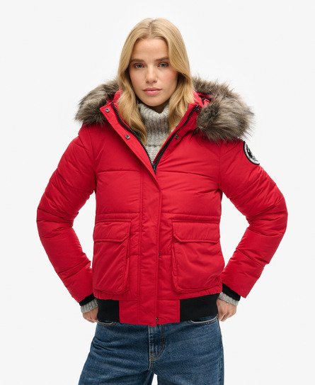 Superdry red ella bomber jacket hotsell