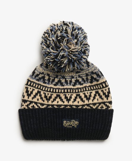 Patterned Knitted Beanie Hat